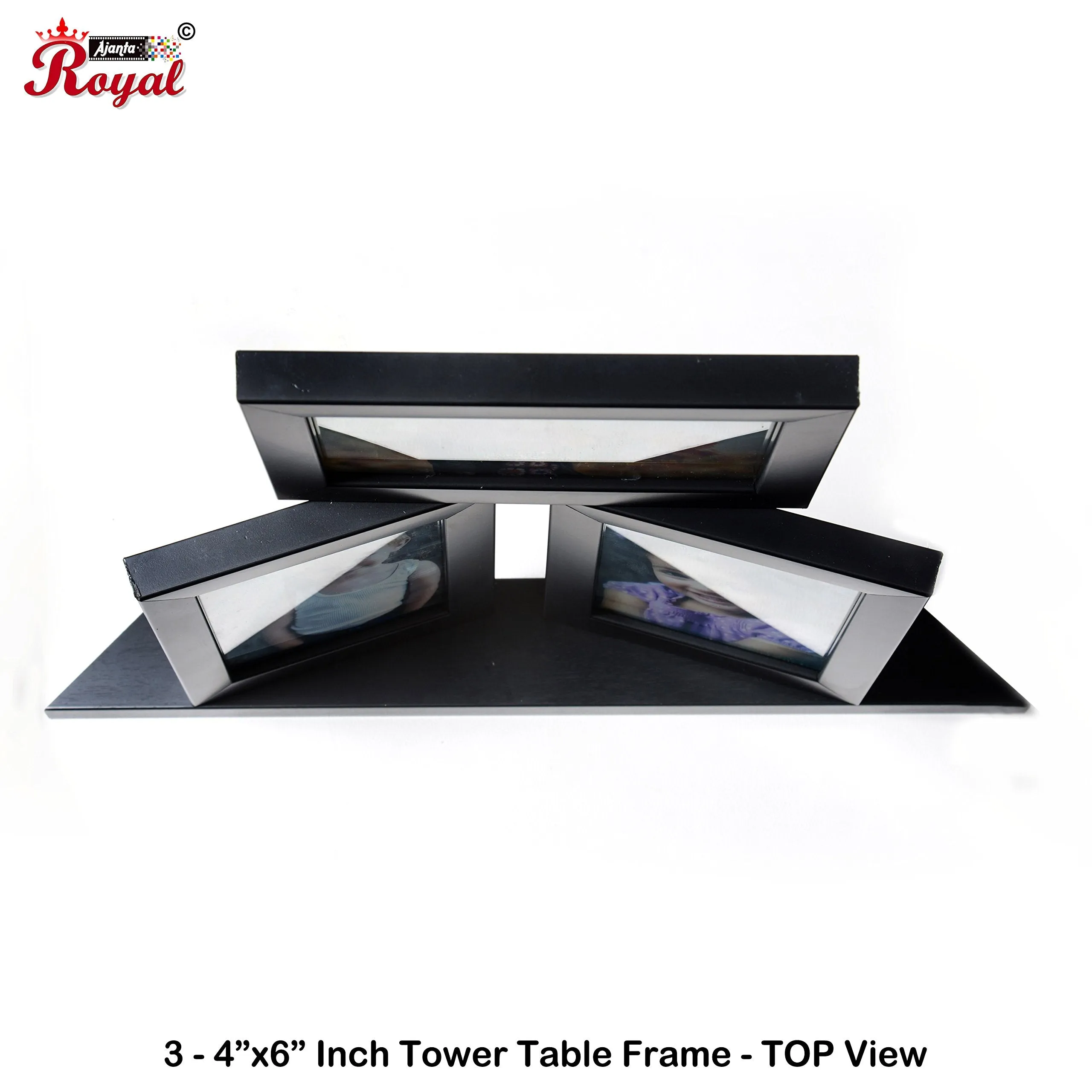 AJANTA ROYAL Tower Synthetic Wooden Table Frame - 3-4x6-inch, Black