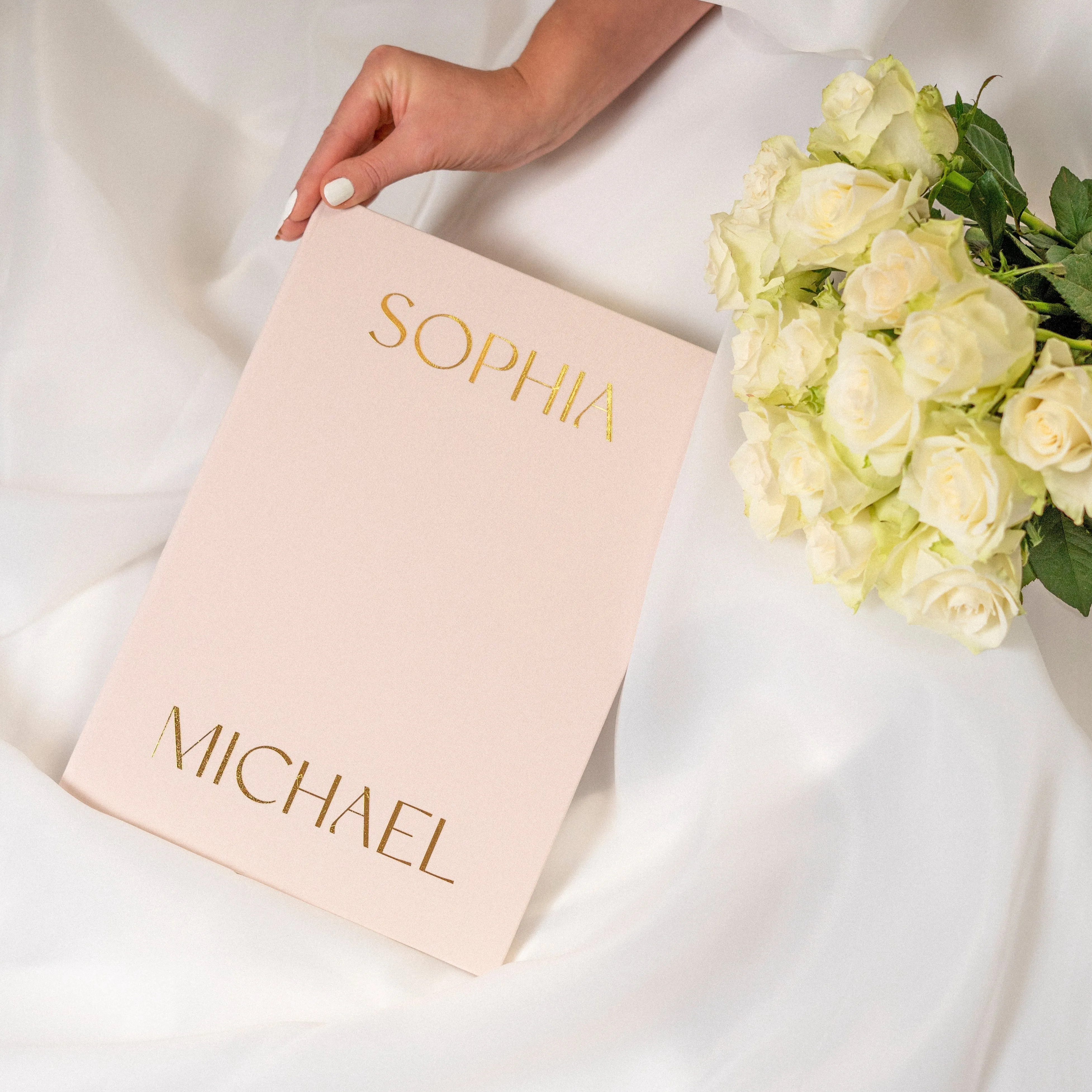 Center Up names, Cream   Real Gold | Guest Book ♡