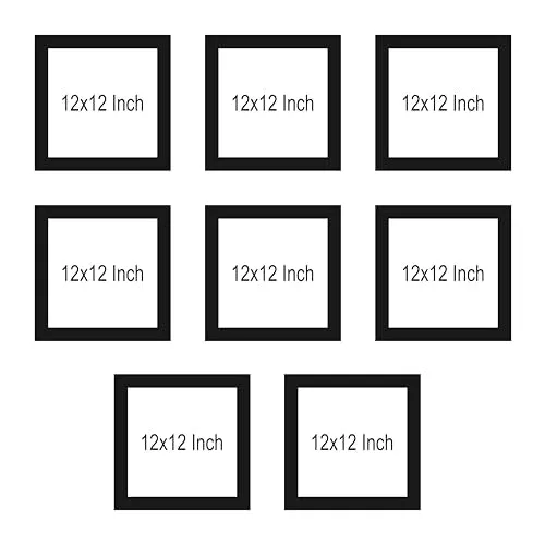 HK PRINTS Photo Frame for Home Office School Decoration 8 Frame Combo Collage for Wall Hanging (12x12 Inch, Synthetic Wood, Plexiglass) F-1
