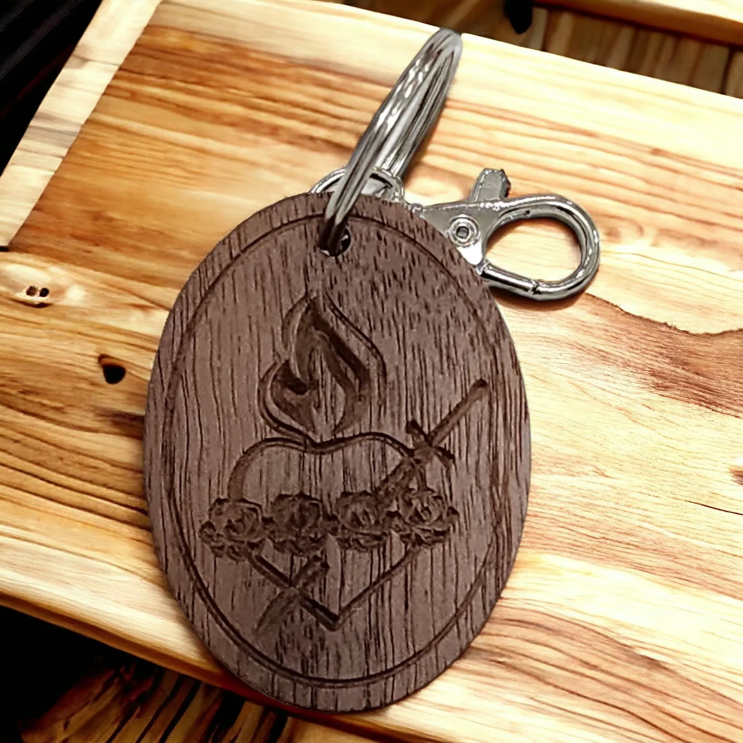 Holy Family Heart Keychain