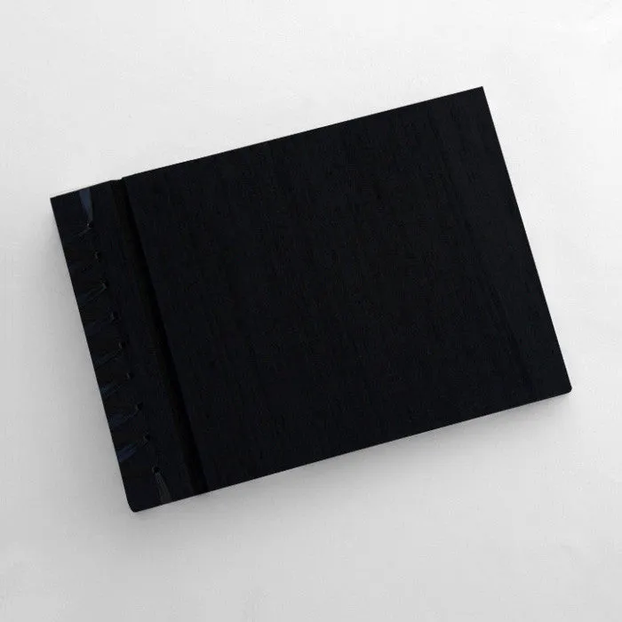 Large 10 x 15 Paper Page Album | Cover: Black Silk | Available Personalized