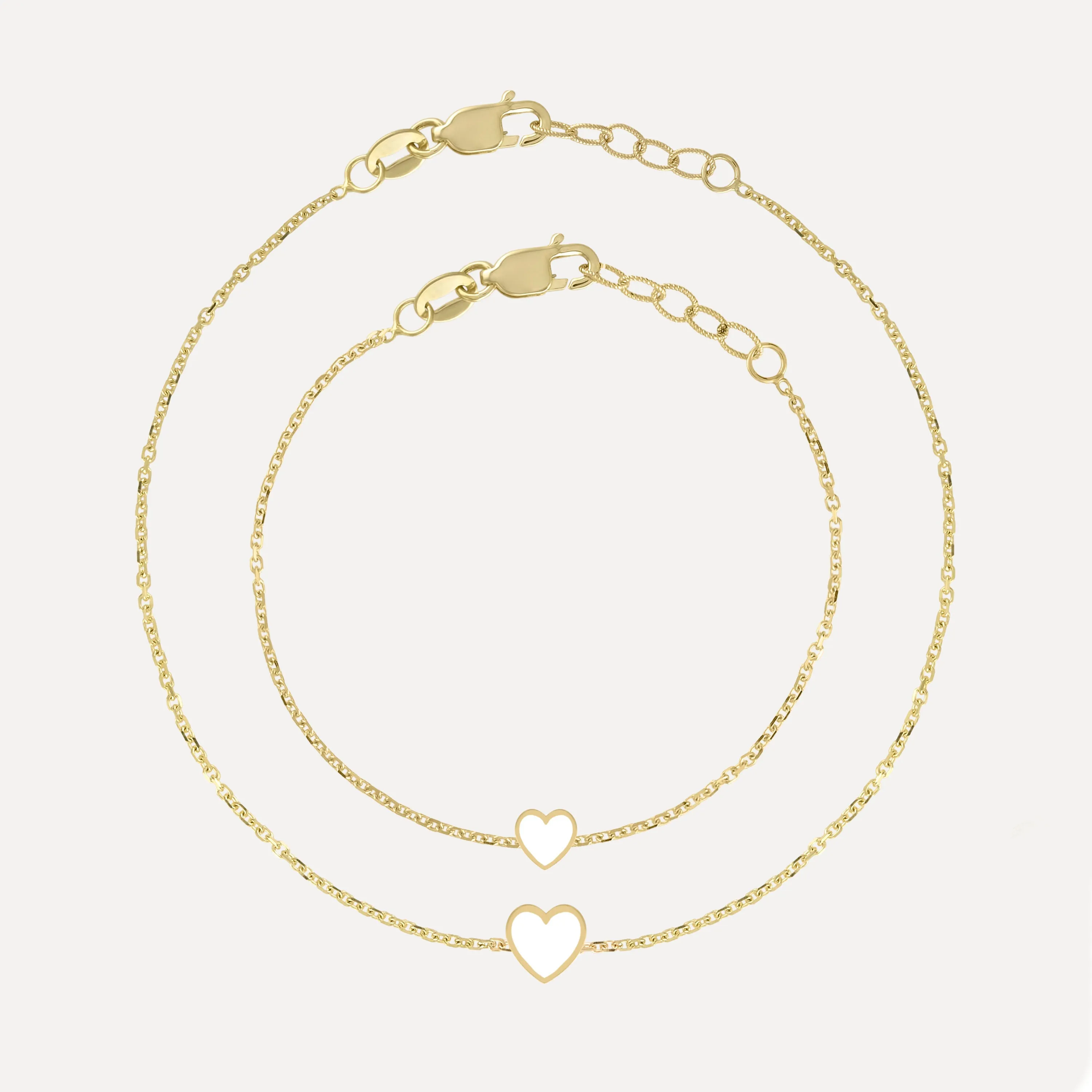 Mommy   Me Enamel Heart Bracelet Set