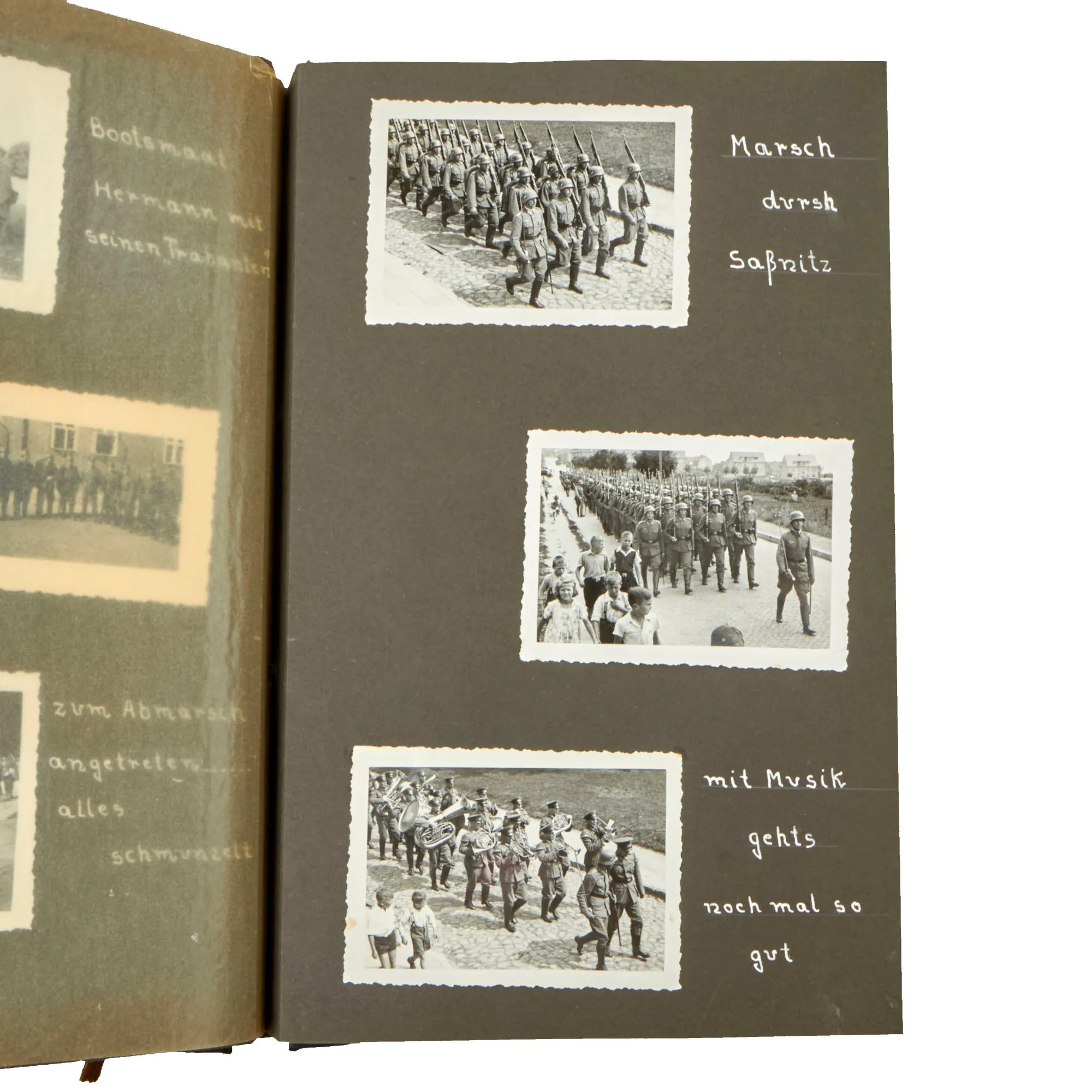 Original German WWII Kriegsmarine 13th Ships Cadre Minesweeper Photo Album with Captions - 88 Pictures