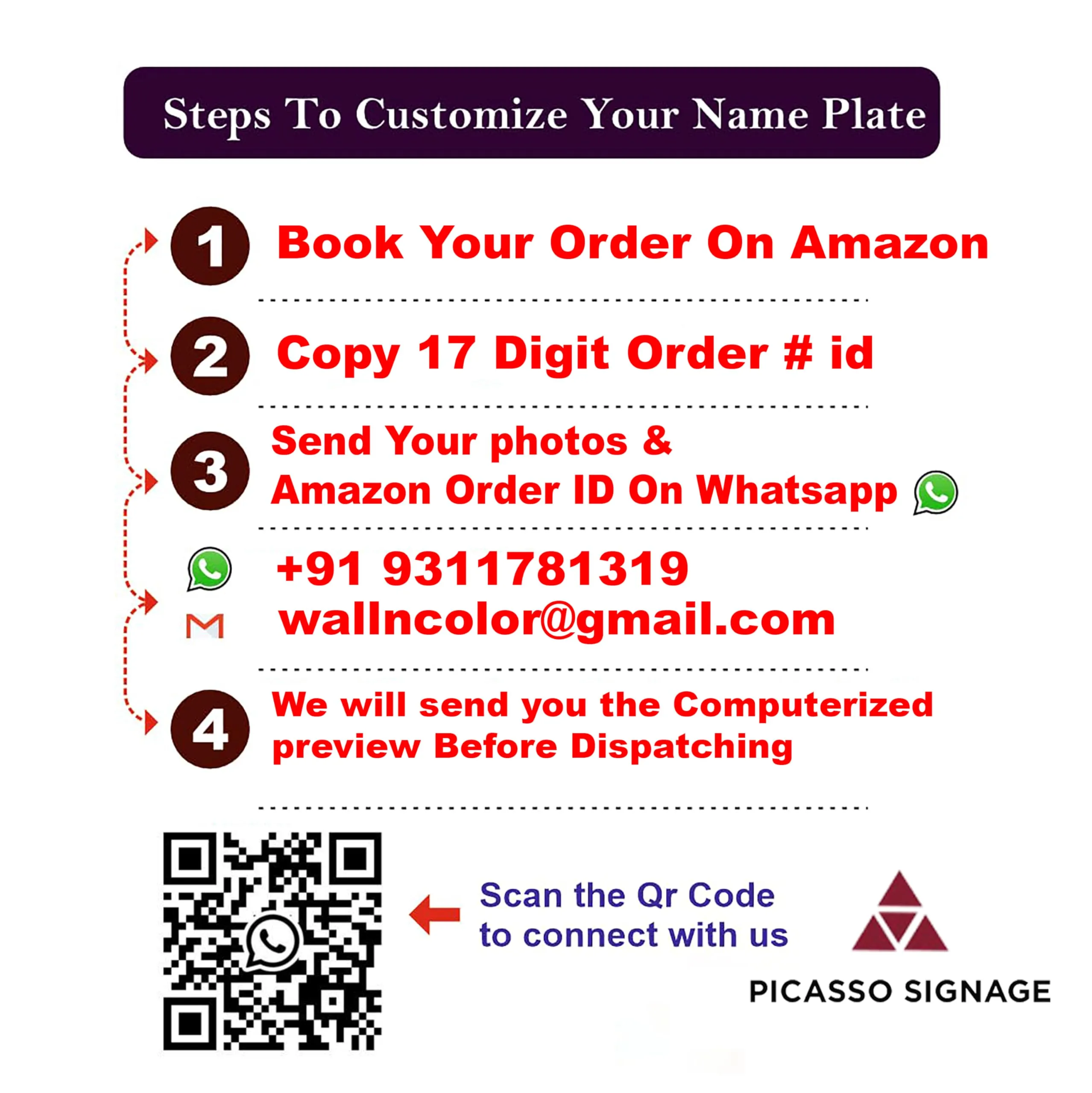 PICASSO SIGNAGE Personalized Photo Frame Transparent Acrylic Wall Mount Frameless Customized Photo Gift For Anniversary, Birthdays, Couple (8x12 inches)
