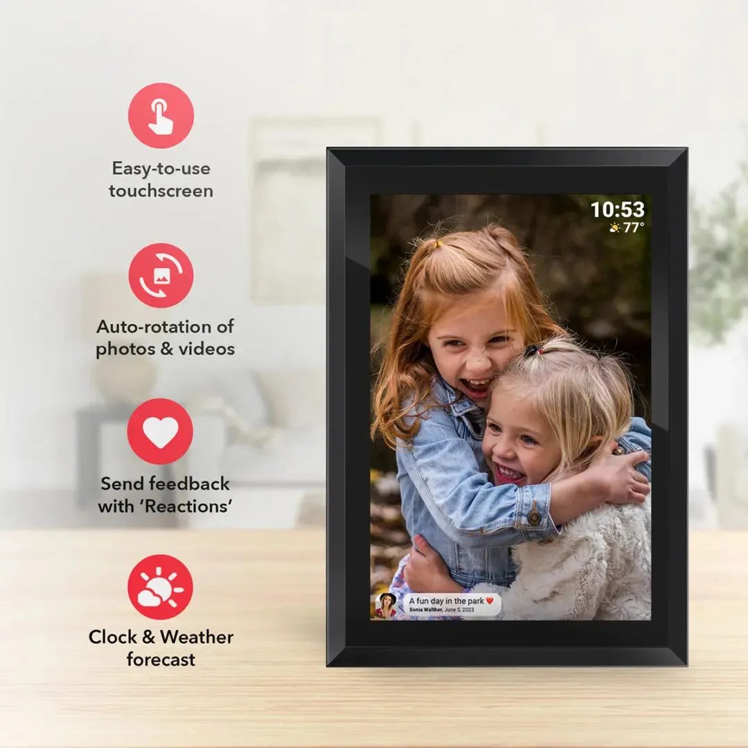 Right In Stride Digital Picture & Video Frame – 10" – Black