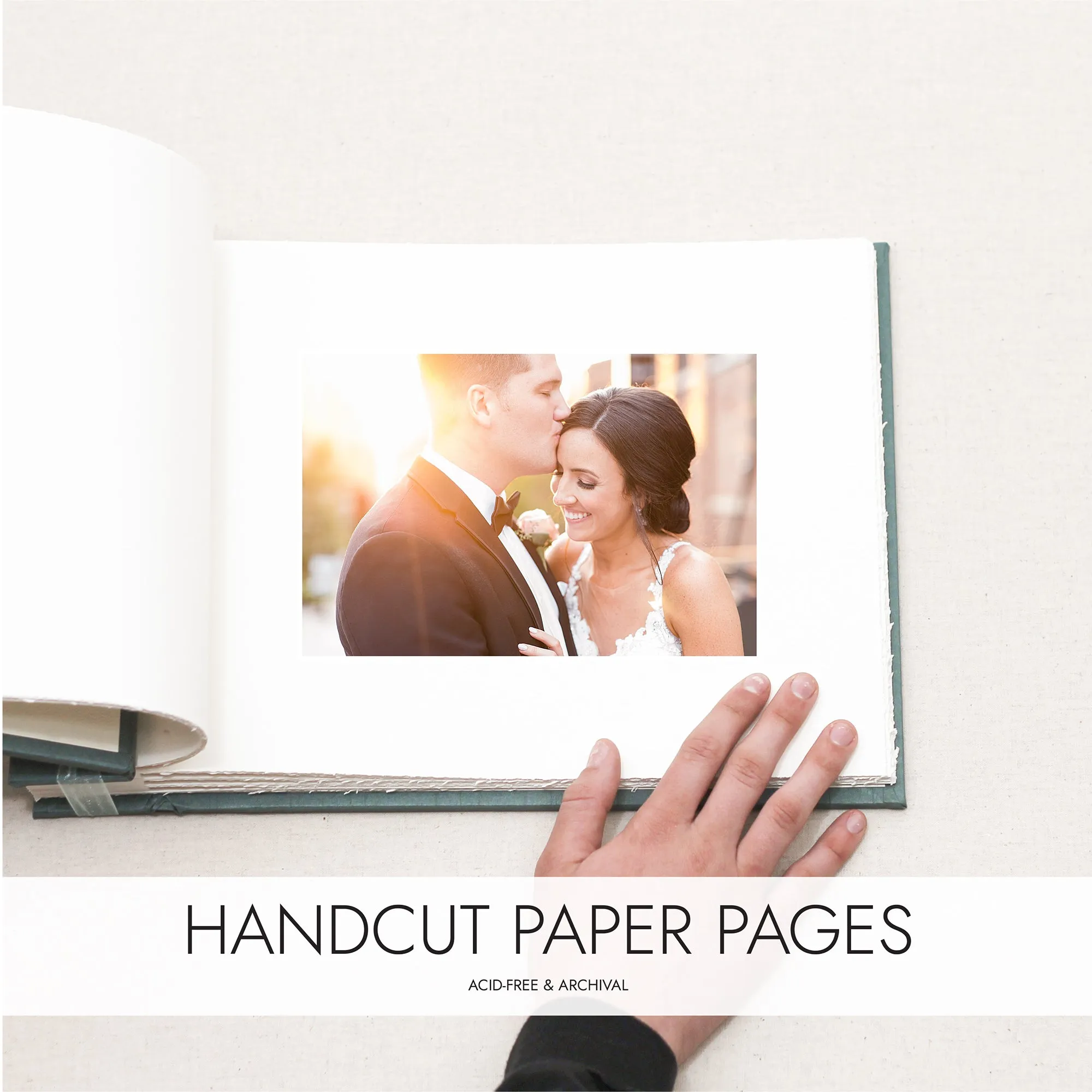 Small Paper Page Album with Misty Blue Silk Cover